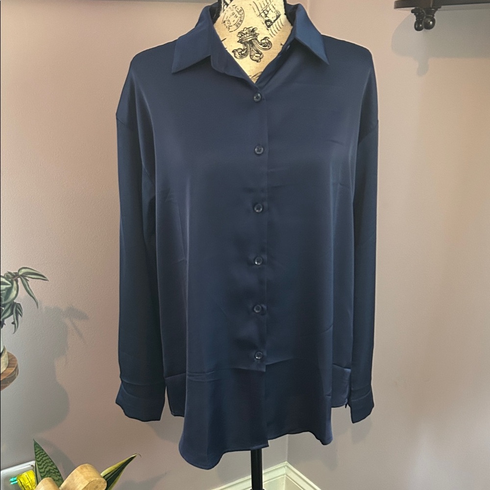 Amazon Deep Blue Collared Shirt